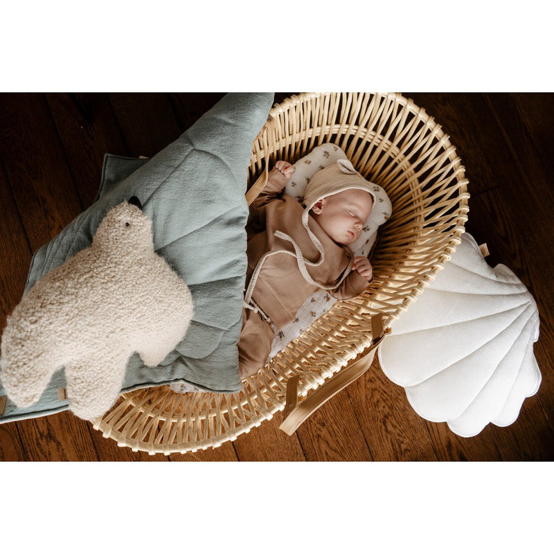 Samt-Muschelkissen „White Pearl“