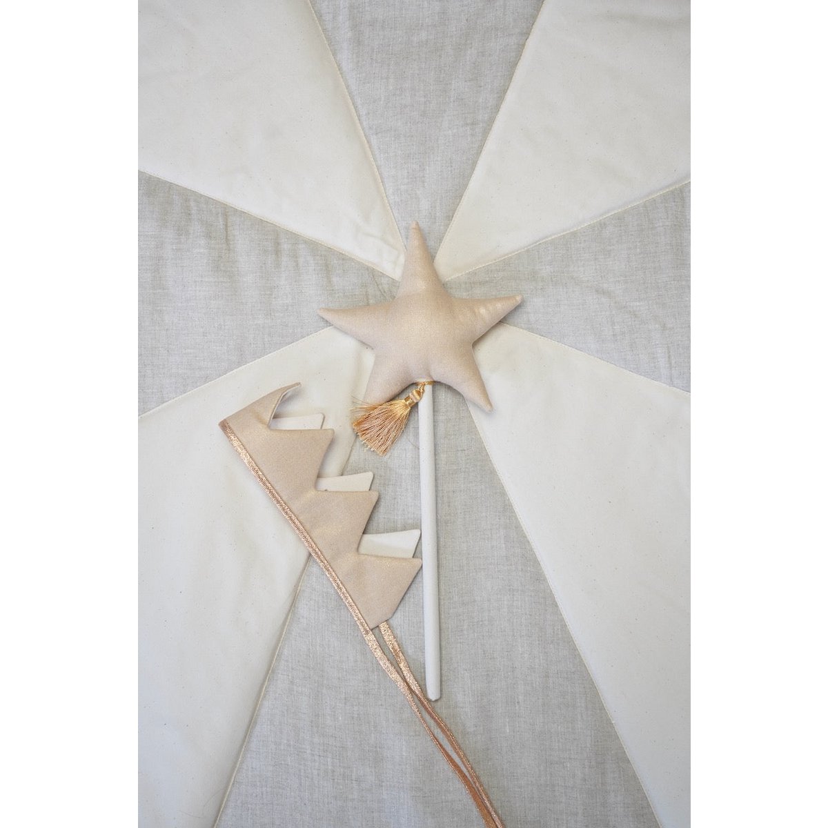 Kronen- & Zauberstab-Set „Beige“
