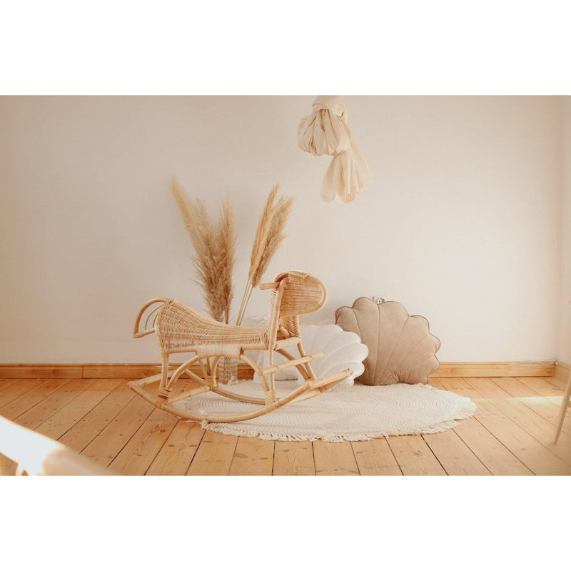 Samt-Muschelkissen „White Pearl“