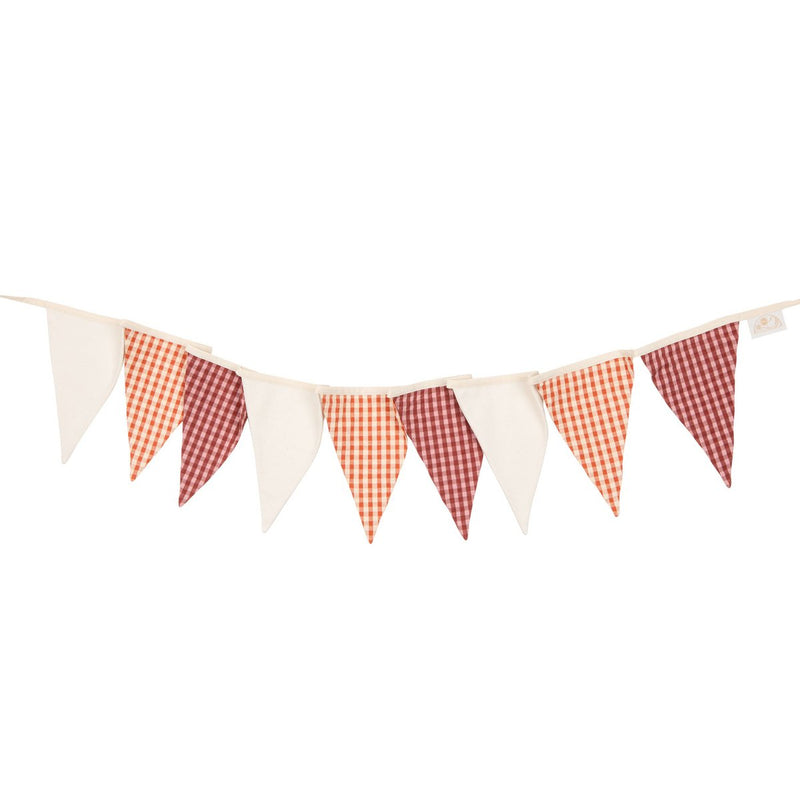 Baumwoll-Girlande „Rust & Raspberry Check“