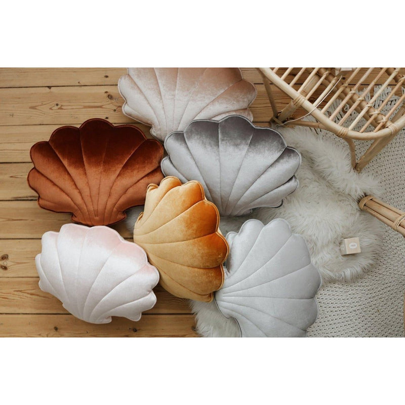 Samt-Muschelkissen „Copper Pearl“