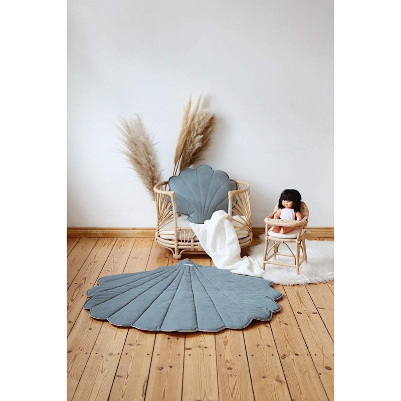 Samt-Muschelkissen „Grey Mint“