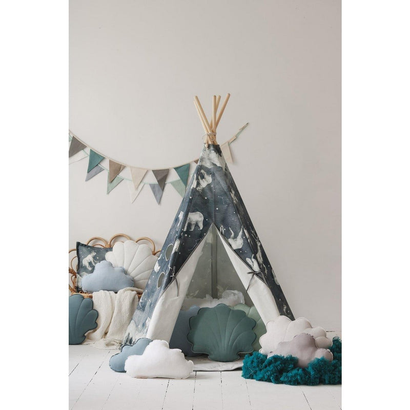 Tipi-Set „Nachthimmel“ mit Blatt-Spielmatte