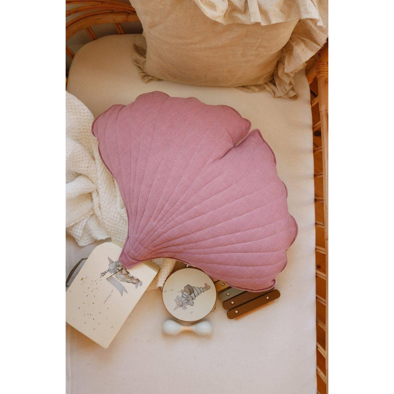 Leinen-Ginkgokissen „Dirty Pink“