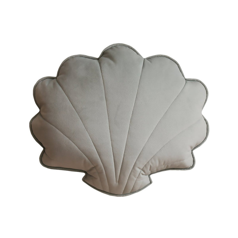 Samt-Muschelkissen „Taubengrau“ – 60 × 53 cm