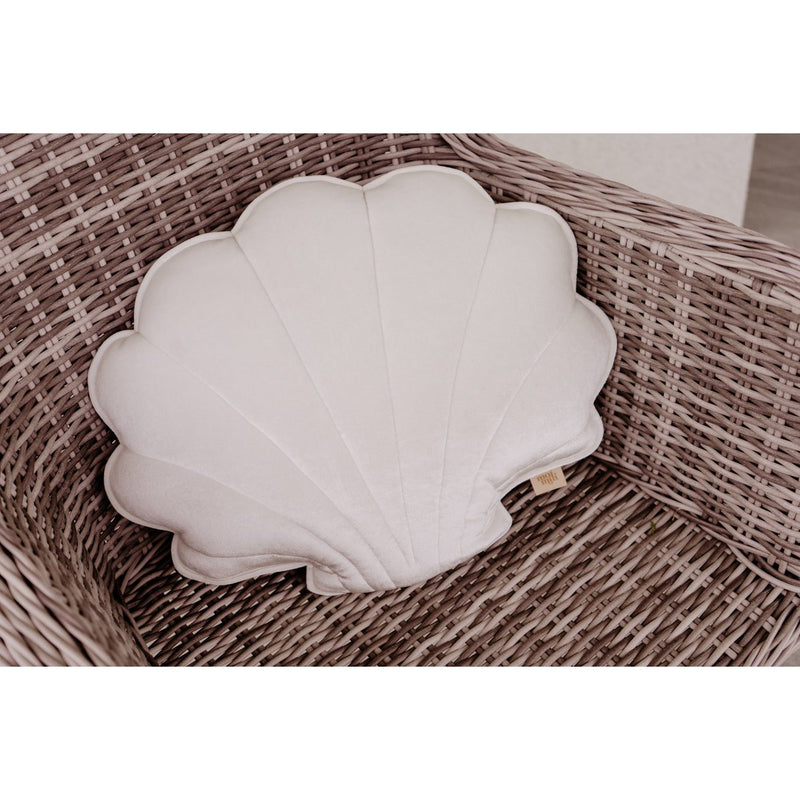 Samt-Muschelkissen „White Pearl“