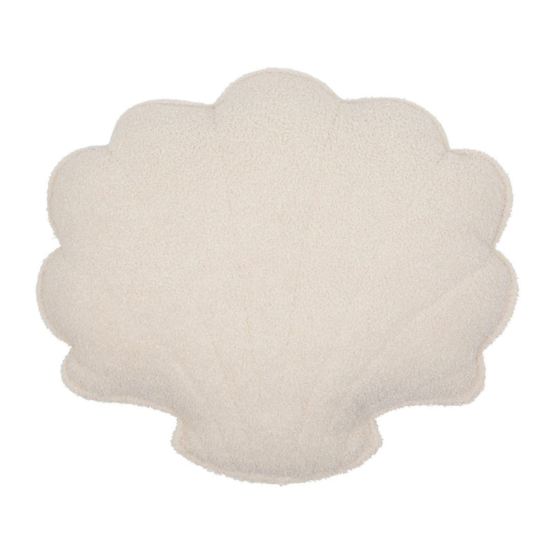Bouclé-Muschelkissen „White Teddy“
