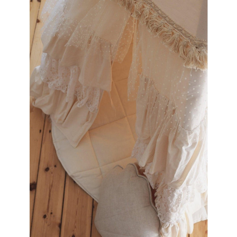 Tipi-Set „Shabby Chic“ mit Blättermatte „Weiß“
