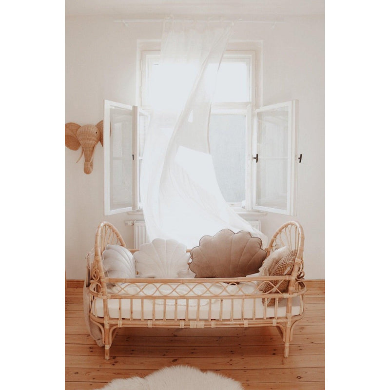 Samt-Muschelkissen „White Pearl“