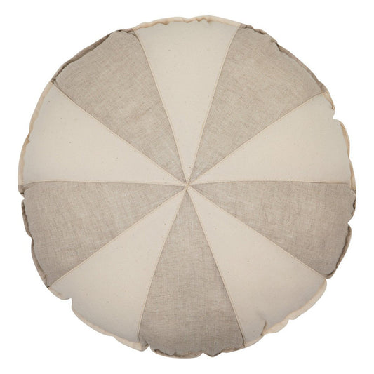 Moi Mili Rundes Patchwork-Kissen „Cream Candy“ – Creme/Sand, Ø 39 cm – Produktfoto 2