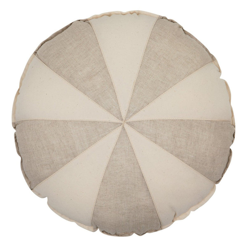 Rundes Patchwork-Kissen „Cream Candy“ – Creme/Sand, Ø 39 cm