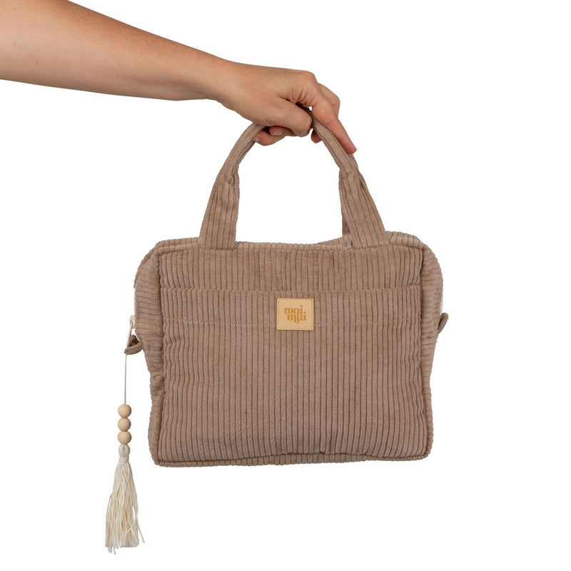 Kosmetiktasche „Latte“ – Baumwoll-Cord, groß