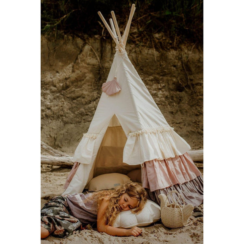 Tipi-Set „Powder Frills“ mit Muschelmatte „Powder Pink“