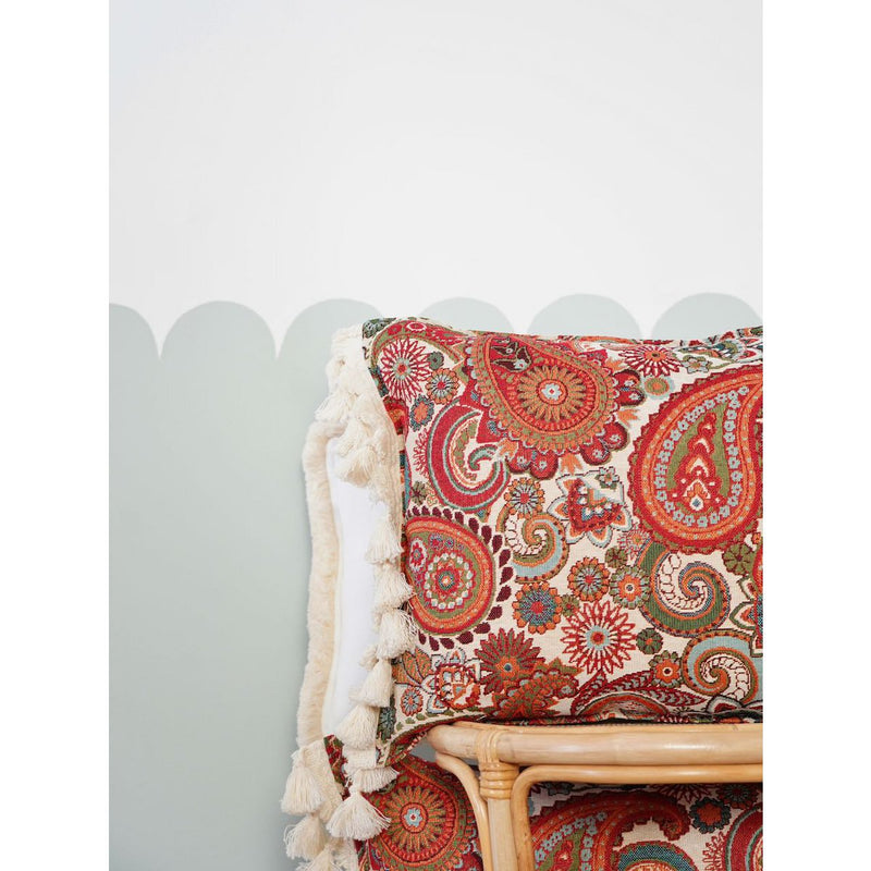 Exklusive Zierrolle „Vintage Paisley“ mit Fransen