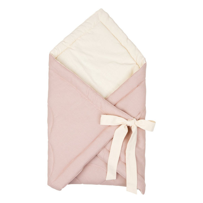 Leinen-Einschlagdecke „Bloom Powder Rose“