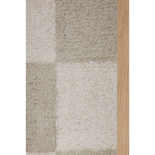 Schachbrett-Teppich – klein – natürliche Beige- und Cremetöne von OYOY Living Design – weitere Produktansicht 2