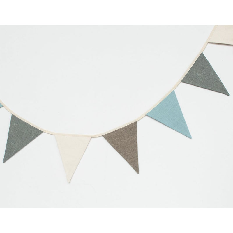 Leinen-Wimpelgirlande „Creme“