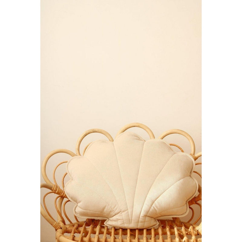 Samt-Muschelkissen „Creme“