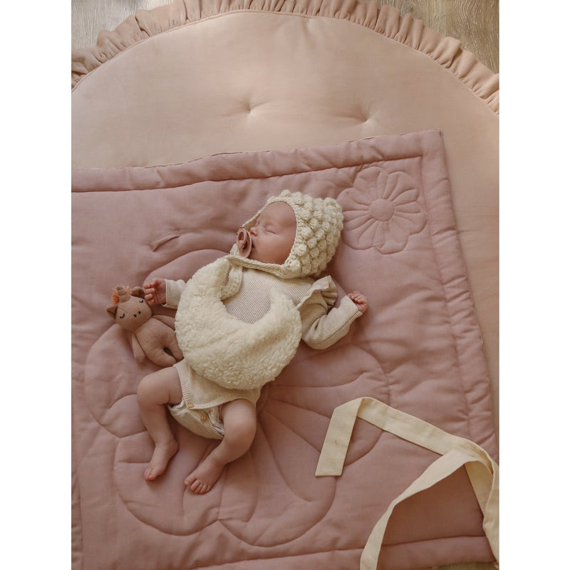 Leinen-Einschlagdecke „Bloom Powder Rose“