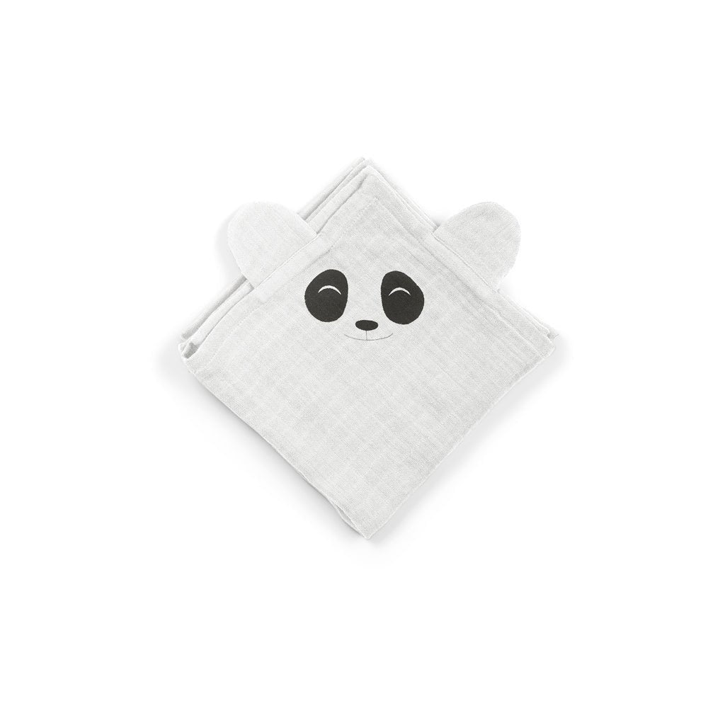 Kuscheltücher „Bjørk Panda“ – 2er-Set, Weißer Onyx von Nuuroo