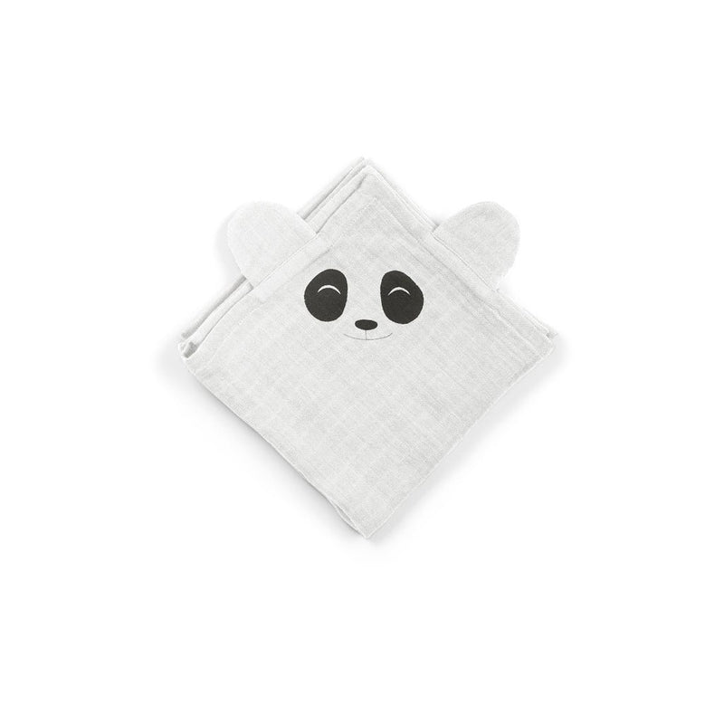 Kuscheltücher „Bjørk Panda“ – 2er-Set, Weißer Onyx von Nuuroo