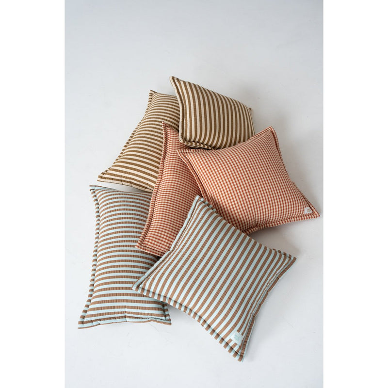 Baumwoll-Kissen „Olive Brown Stripe“