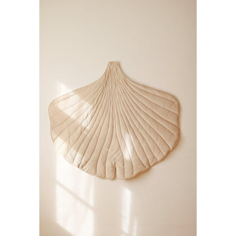 Ginkgo-Blatt-Matte aus Samt „Creme“