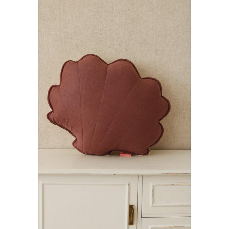 Muschelkissen aus Leinen „Marsala“