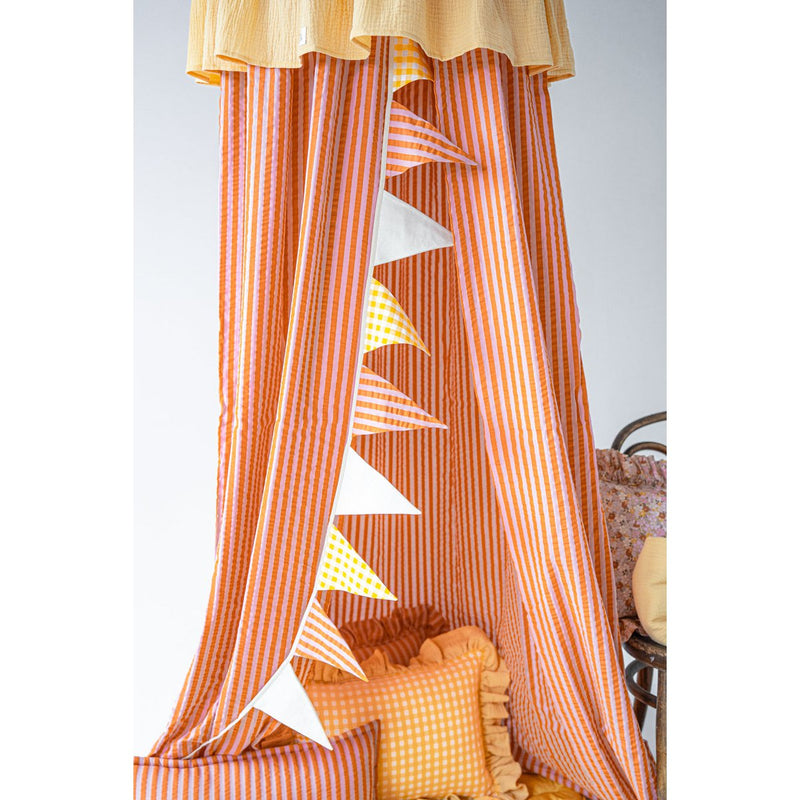 Baumwoll-Baldachin „Pink Orange Stripe“