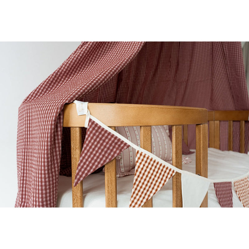 Baumwoll-Girlande „Rust & Raspberry Check“