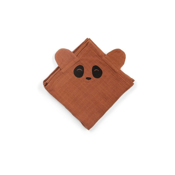 Kuscheltücher „Bjørk Panda“ – 2er-Set, Caramel Café von Nuuroo