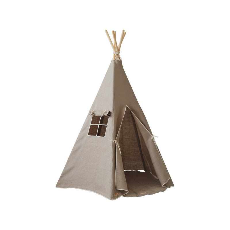 Moi Mili Tipi-Set „Natural Linen“ mit Blatt-Spielmatte – Produktfoto 3