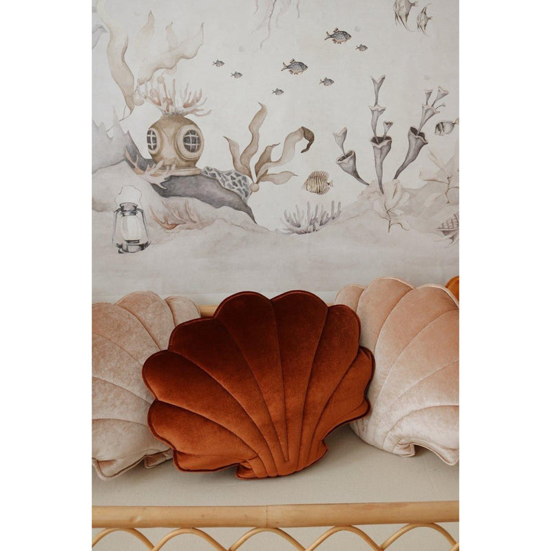 Samt-Muschelkissen „Copper Pearl“
