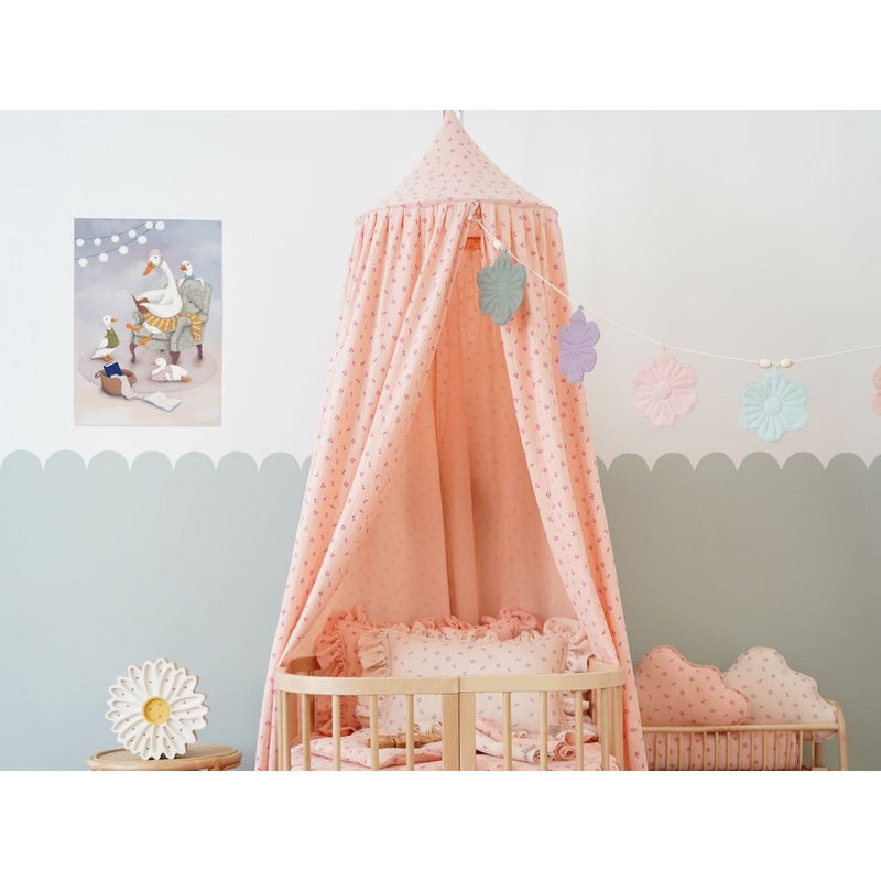 Kinderzimmer-Baldachin „Rosa Vergissmeinnicht“