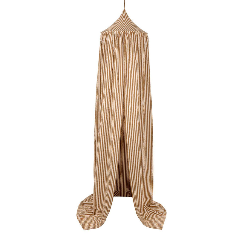 Baumwoll-Baldachin „Olive Stripe“ mit Rüschen