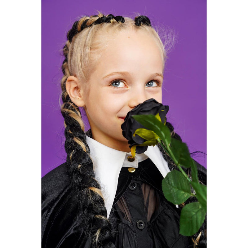 Zauberumhang für Kinder im Wednesday-Look – Schwarz