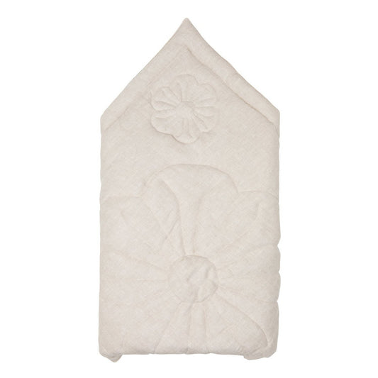 Leinen-Wickeldecke „Bloom Sand“