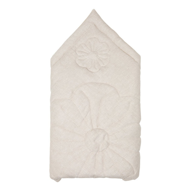 Leinen-Wickeldecke „Bloom Sand“