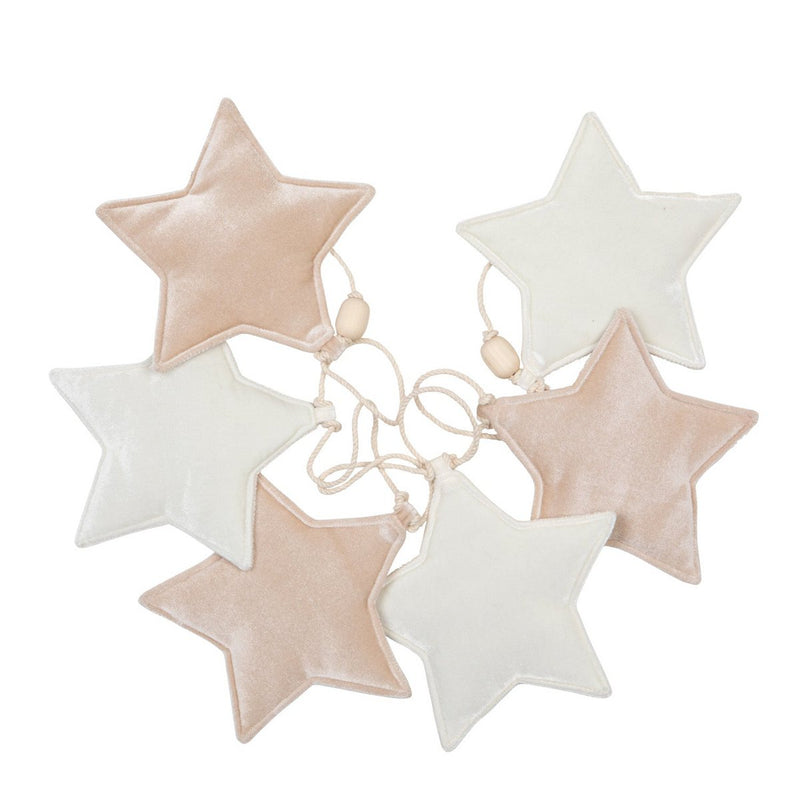 Samt-Sterngirlande „Beige Dust“