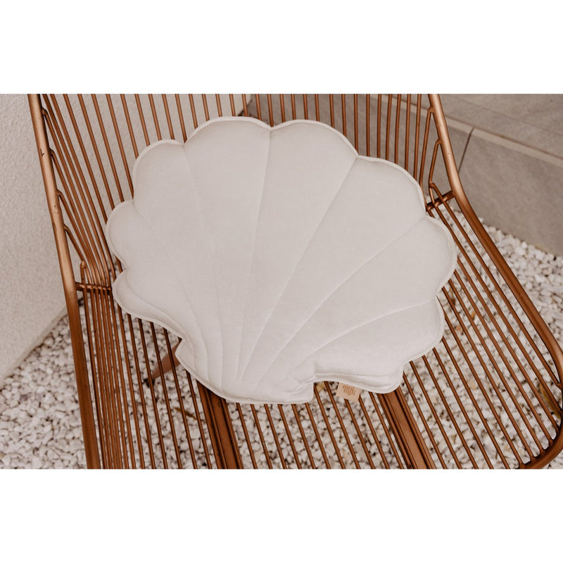Samt-Muschelkissen „White Pearl“