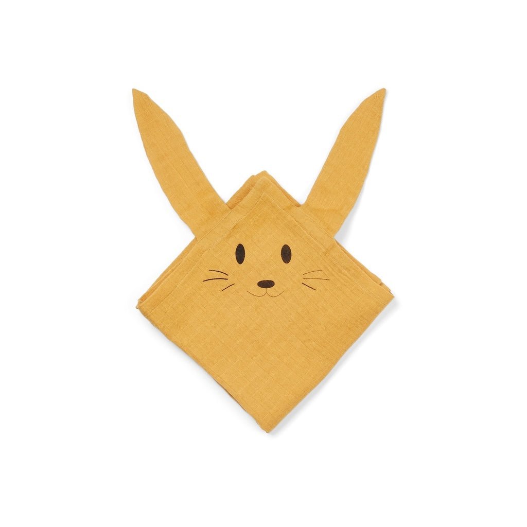 Kuscheltücher „Bjørk Hase“ – 2er-Set, Goldgelb von Nuuroo