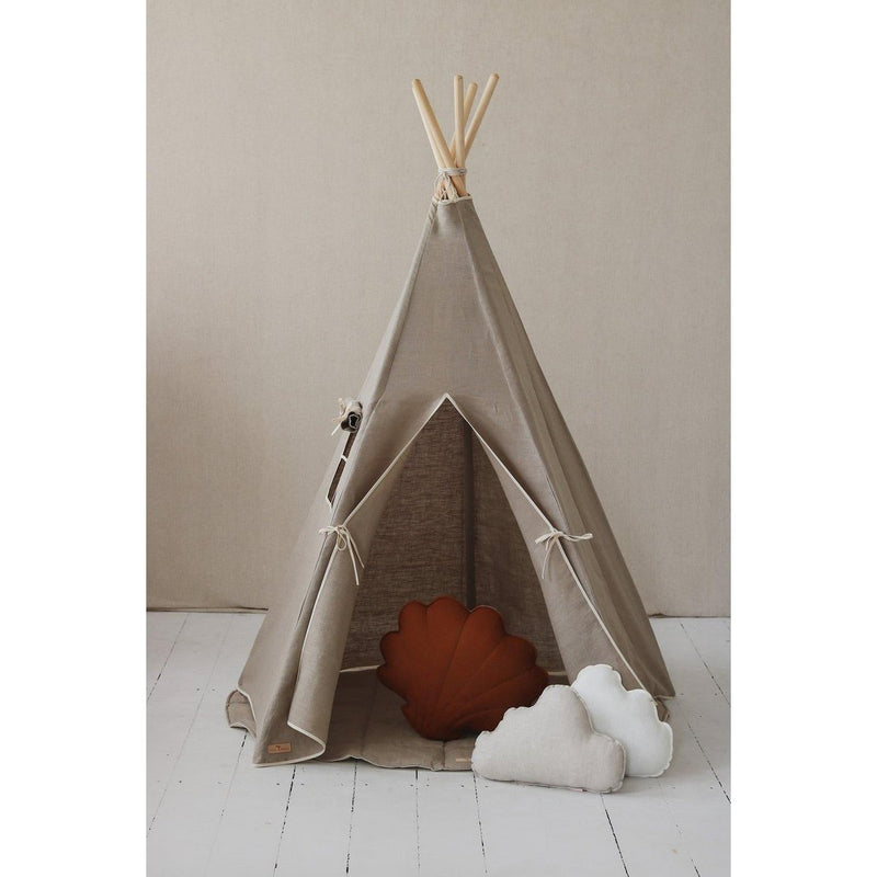 Moi Mili Tipi-Set „Natural Linen“ mit Blatt-Spielmatte – Produktansicht