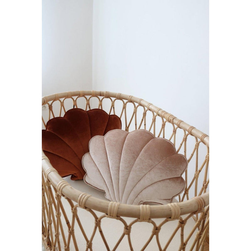 Samt-Muschelkissen „Beige Pearl“