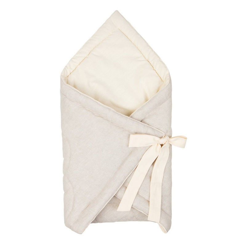 Leinen-Wickeldecke „Bloom Sand“