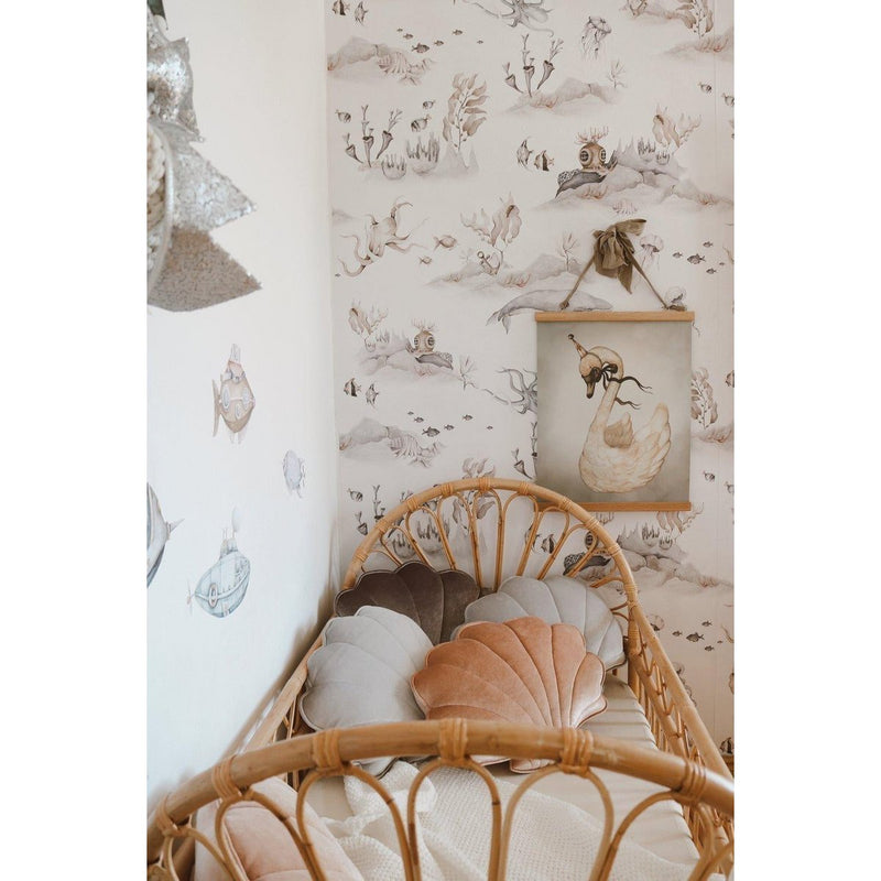 Samt-Muschelkissen „Beige Pearl“