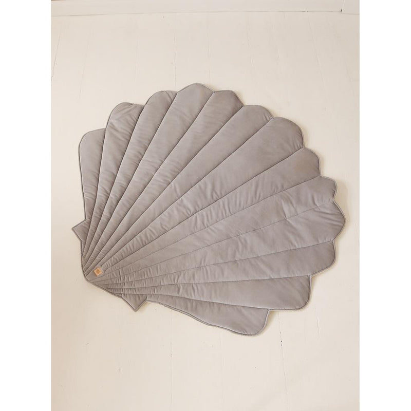 Samtmatte „Shell“ – Taubengrau, 115 × 110 cm