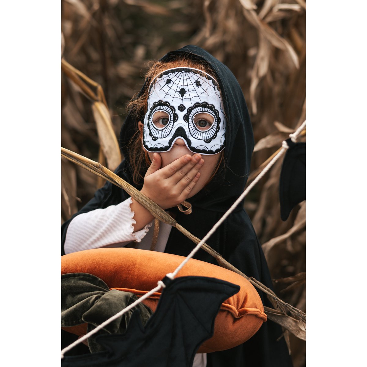 Moi Mili Totenkopfmaske „Black Halloween“ – Produktansicht