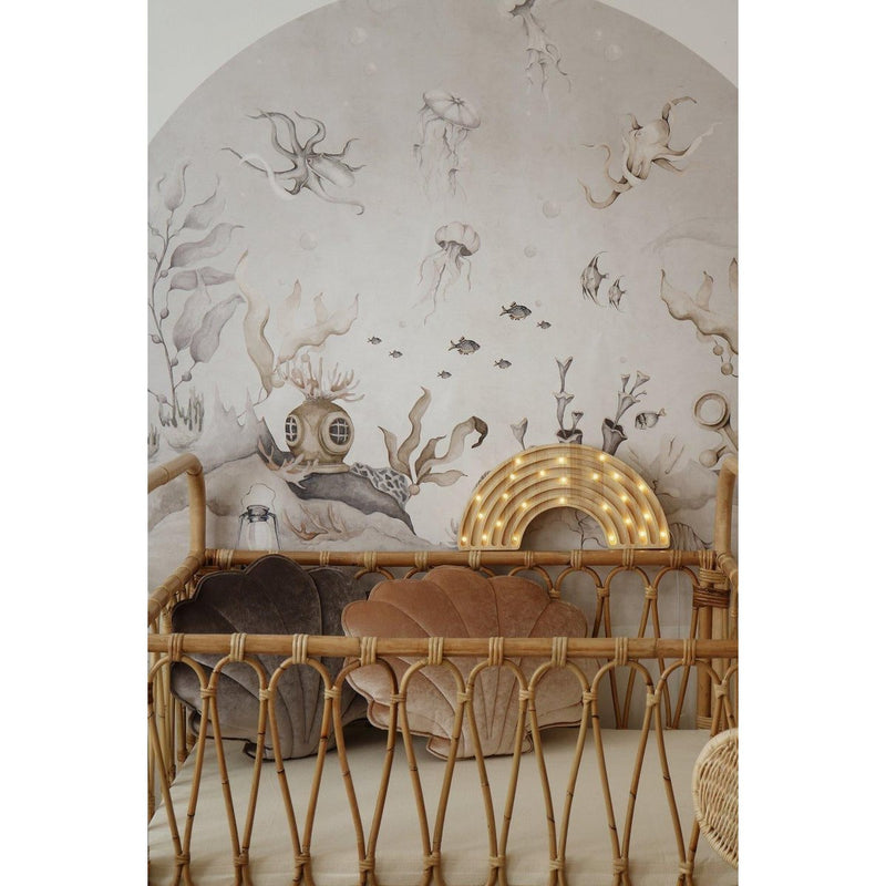 Samt-Muschelkissen „Beige Pearl“