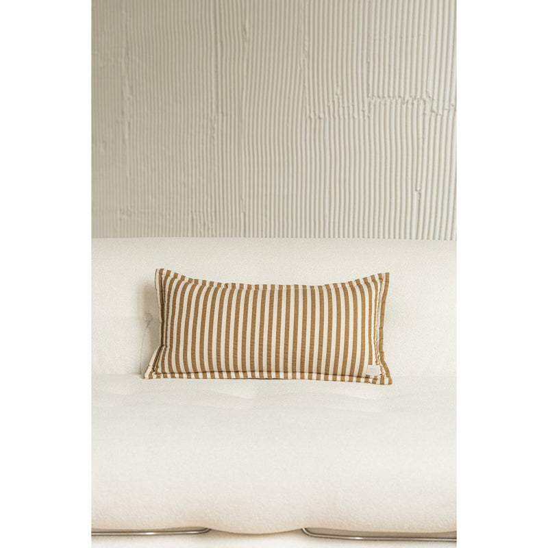 Baumwoll-Kissen „Olive Brown Stripe“