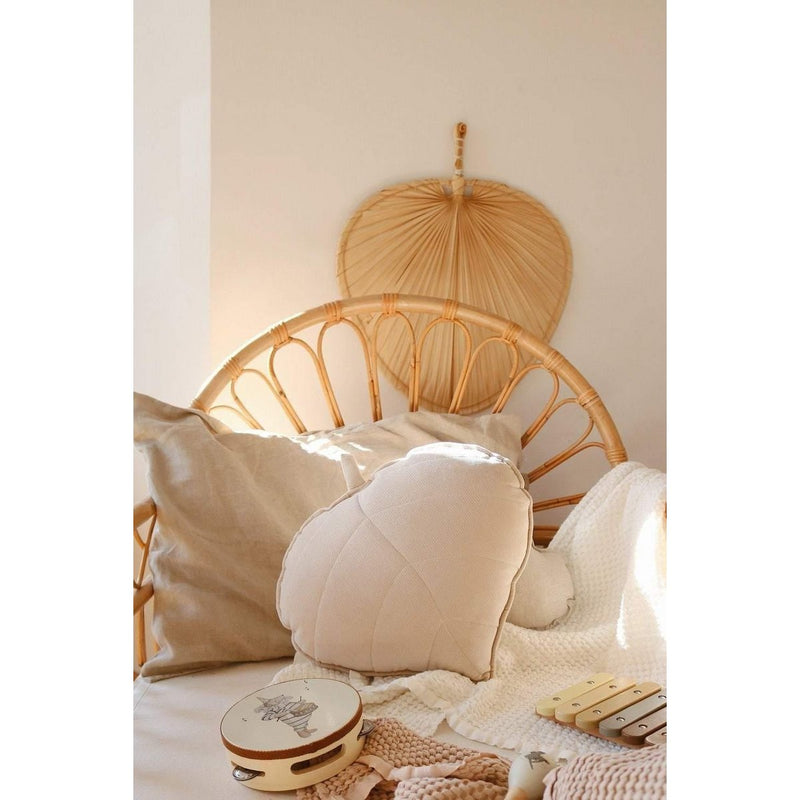 Samt-Blattkissen „Creme“